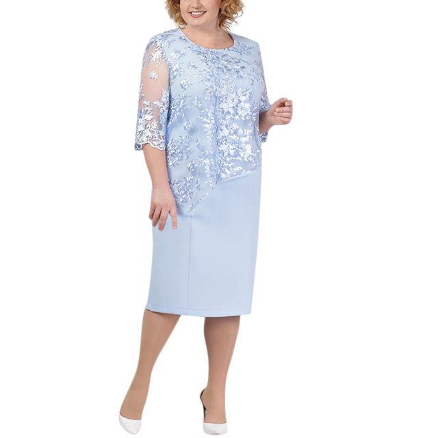 Ketyyh-chn99 Robes pour Femmes Robe d'Été Formelle Robe de Fête pour Femme Robe Décontractée Robe de Bal Soirée Unie Élégante Robe Maxi Bleu Ciel,2TG