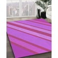 thumbnail image 3 of Ahgly Company Tapis d'Intérieur Rectangulaire Transitionnel Rose Néon Lavable à la Machine, 4 Pieds x 6 Pieds, 3 of 7