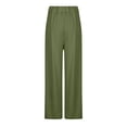 thumbnail image 4 of LSLJS Women's Spring and Solid Color Casual Stretch Waist Pocket Wide Leg Pants, 4 of 6