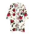 thumbnail image 3 of LNGOOR Kimono Cardigan à Manches Bouffantes Imprimé Floral pour Femmes, Blouse Décontractée Ample en Liquidation, 3 of 5