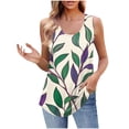 thumbnail image 1 of UPPADA Camisoles Mignonnes pour Femmes Tendance Col Rond à Fleurs Hauts d'Été Sans Manches Blouses Chic Décontracté Camisoles Graphiques Beige, TG, 1 of 5