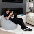 thumbnail image 4 of Gouchee Home Sambre Grey Bean Bag Chair – Soft Velvet Polyester Fabric with Polystyrene Bead Filling, Suitable for Adults and Teens, Lightweight & Portable Seating for Dorm or Living Room, 4 of 8