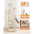 thumbnail image 4 of PAWZ Road 71" Large Cat Tree Multi-Level Cat Tower with 6 Scratching Posts for Indoor Pet Beige, 4 of 13