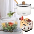 thumbnail image 2 of Glass Cooking Pot with Lid, Heat Resistant Borosilicate Cookware Glass, 2 of 8
