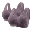 thumbnail image 2 of Daily Deals,Xdegoge Old Lady Bras for Women Front Closure, Back Bras for Women Plus Size,Full Coverage Everyday Sleeping Seamless Bralettes Purple 4X,Ropa Deportiva,Discontinued Sale Items,Clothes, 2 of 5