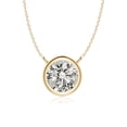 thumbnail image 1 of Angara Collier en Diamant Naturel - Collier Solitaire en Diamant Rond Serti Clos en Or Jaune 14 K pour Femmes, 1 of 10