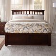thumbnail image 3 of Mission Full Wood Platform Bed with Footboard and Storage Drawers in Walnut, 3 of 11