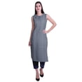 thumbnail image 1 of Moomaya Kurta Sans Manches à Col Peter Pan avec Pantalon Ensemble Ethnique 2 Pcs pour Femmes, 1 of 6