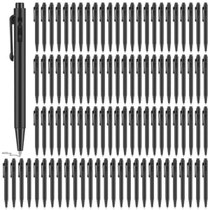 Timcorr Mini Stylos à bille rétractables avec pince, pointe fine, 0.7 mm, encre noire, 100 Nombre