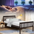 thumbnail image 3 of Giantex Wood Bed Frame,  Bed Mattress Foundation w/Headboard & Footboard, No Box Spring Needed, Twin Size, 3 of 8