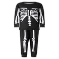 thumbnail image 2 of Pyjamas d'Halloween Assortis pour la Famille, Imprimé Squelette, Col, Manches Longues, Hauts + Pantalons Longs pour Parents et Enfants, 2 of 6