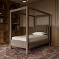 thumbnail image 2 of Meridian Furniture Salina Lit Simple Rembourré en Velours Taupe, 2 of 11