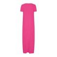 thumbnail image 4 of Timegard Robes pour Femmes Col Rond Manches Courtes Longue Robe Vacances Plage Décontractée Ample Robe Maxi, 4 of 5