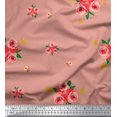 thumbnail image 1 of Soimoi Poly Georgette Tissu Feuilles & Fleurs Roses Tissus Imprimés par Yard 42 Pouces de Large, 1 of 3