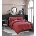 thumbnail image 4 of Mocassi 3-Piece Duvet Cover Set, 1800 Thread Count, Button Closure, Solid Color - Cooling, Breathable Material- Wrinkle, Fade, Stain Resistant, King/California King, Burgundy, 4 of 5