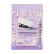 Mini Stapler with Staples 4 Pack Gradient Macaron Color Plastic Student Office Portable Binding Tool 5.51 in x 3.74 in x 2.17 in