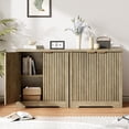thumbnail image 3 of GloryStar Buffet Bahut à Porte Cannelée, Armoire de Rangement à Tablette Ajustable, Console d'Accent Moderne pour Salle à Manger, Salon Ou Couloir, 3 of 8