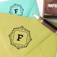 thumbnail image 2 of Printtoo Square Swirl Border Alphabet F Monogram Wood Mounted Rubber Stamp Office Stationary, 2 of 5