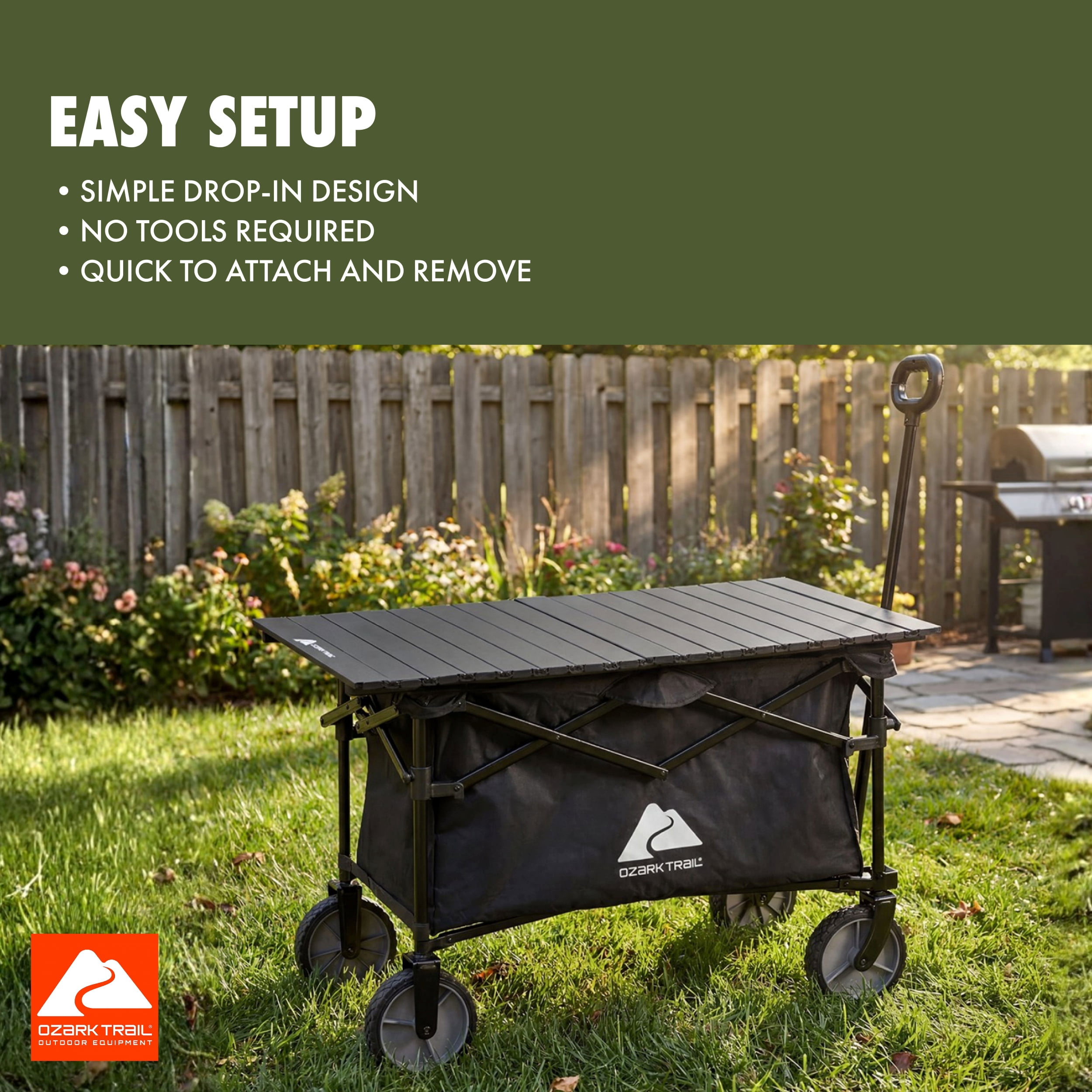 Plateau de table pliant Ozark Trail pour chariot