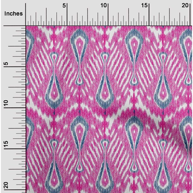 oneOone Cotton Flex Fabric Big Motif Ikat Print Fabric BTY 40 Inch Wide