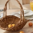 thumbnail image 1 of Pots de Fleurs - Rotin avec Poignée Jardin pour Rassembler des Légumes Portable Rassemblement de Fleurs Polyvalent Tissé pour Pique-Nique Rangement de Fruits Organisation Pâques, 1 of 4