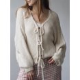 thumbnail image 3 of FOCUSNORM Cardigan en Tricot pour Femmes Manches Longues Veste Décontractée Automne pour Usage Quotidien Rue, 3 of 5