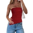 thumbnail image 1 of Womens Tube Top Summer Strapless Tops Red L, 1 of 7