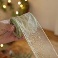 thumbnail image 2 of TIMIFIS Christmas Ribbon Wired Gold Christmas Tree Ribbon Glitter Christmas Wired Ribbons for Tree, Crafts,Gift Wrapping, Wreaths, Garland, Home Decor(2m), 2 of 3