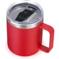thumbnail image 1 of Volhoply Tasse à Café en Acier Inoxydable Isolée 14oz avec Couvercle Étanche, Tasse à Café de Voyage à Double Paroi sous Vide avec Poignée, Gobelet Tasses en Métal Réutilisables, Tasses de Camping Gardent Chaud&Froid, Cadeaux de Noël(Rouge,1), 1 of 6