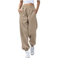 thumbnail image 1 of Timegard Sweatpants for Women Joggers Elastic Waist Drawstring Fall Winter Casual Comfy Pants with Pockets, 1 of 6
