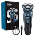 thumbnail image 1 of Sejoy Men's Electric Shaver Razor for Men Face,Beard Trimmer,Portable Electric Rotary Shaver, 2 in 1 3 Head 4D Cordless Rechargeable,with Pop-Up Trimmer, Washable,Use for Home Travel,Blue, 1 of 10