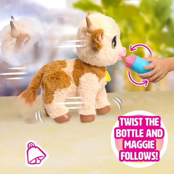 Just Play Jouet interactif à l'effigie de la Vache Maggie de FurReal mesurant 27,9 cm de Haut, Plus de 50 Sons et réactions, Animaux en Peluche, Jouets pour Enfants de 4 Ans