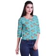 thumbnail image 2 of Moomaya Printed Keyhole Neck Ring Top Casual 3/4th Sleeve Tees Tank Tunic Top, 2 of 5