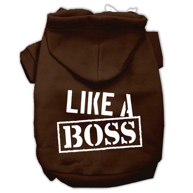 Like A Boss Screen Print Pet Hoodies Brown Size Sm (10)