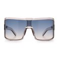 thumbnail image 4 of Fancy Large Oversized Curved Panel Monoblock Shield Sport Plastic Sunglasses Slate - Blue Brown, 4 of 7