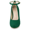 thumbnail image 2 of BLISSFUL STEP Women's Round Toe Stiletto High Heel Ankle Strap Pumps, 2 of 7