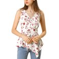 thumbnail image 1 of INSPIRE CHIC Hauts d'Été pour Femmes Sans Manches à Encolure en V Portefeuille à Taille Nouée, 1 of 7