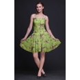 thumbnail image 4 of Bimba Robe Soleil Mini à Taille Smockée pour Femmes, Imprimée, Tenue de Fête d'Été pour les Vacances - Grand Vert Pâle, 4 of 5
