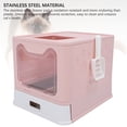 thumbnail image 3 of Large Cat Litter Box Enclosure, Drawer Type Cat Litter Tray, Stainless Steel Hooded Litter Box for Cat with Scoop, Odor Control and Privacy, Easy to Clean, Multi Cat Household, 3 of 7
