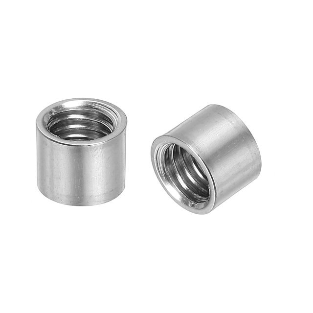 Uxcell Lot de 10 Écrous de Connecteur Ronds, M8x12x12mm Écrou de Couplage Barre de Tige Écrou