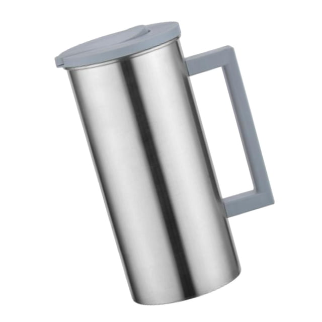 yuksok Stainless Steel Pitcher Water Jug for Cold Water, Ice Tea, Juice, Grey 1.8L