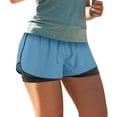 thumbnail image 4 of Plebaso Women's 2 in 1 Running Shorts Elastic Waist Drawstring Athletic Shorts Lightweight Workout Shorts, 4 of 6