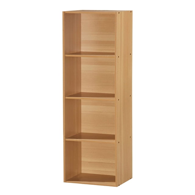 Hodedah 12 x 16 x 47 Inch 4 Shelf Bookcase & Office Organizer, Beech