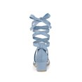 thumbnail image 2 of BLISSFUL STEP Women's Opened Toe Block Heel Lace up Dress Sandals Blue Haze 6.5, 2 of 7