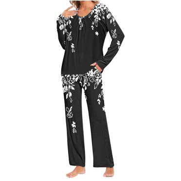 Rbaofujie Women's Sleepwear Ladies' Gradient Printed Casual Top Pants Pajama Set Christmas Pajamas for Family