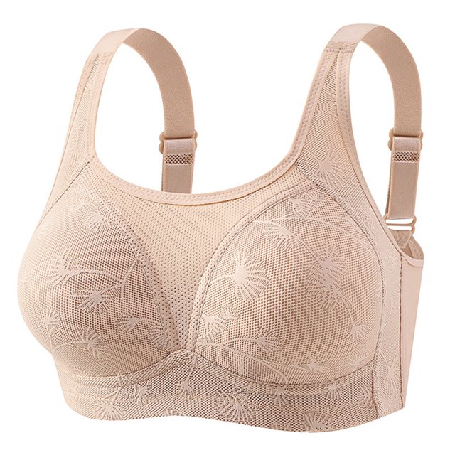 VEKDONE Woman's Back Buckle Thin Style Ventilate Large Size Bra Without Steel Rim Gray 38/85