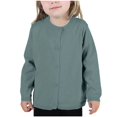 thumbnail image 1 of Fall Saving! HVOBTTY Girls Long Sleeve Open Front Cardigan, Girls Crewneck Cardigan Solid Long Sleeve Button Sweater Uniform Sweaters for Little Girls Blue, 3 Years, 1 of 5