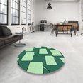 thumbnail image 4 of Ahgly Tapis Rond Lavable en Machine Intérieur Transitionnel Vert Clair, 8 Pieds Rond, 4 of 7