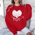 thumbnail image 4 of Penkiiy Chandails en Molleton de la Saint-Valentin Love Heart : Chandails en Molleton de la Saint-Valentin pour Femmes Décontracté Graphique Adorable Pull à Manches Longues L Rouge, 4 of 7