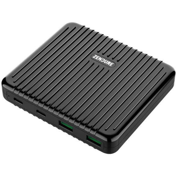 Zendure 100W USB-C Wall Charger, Superport 4 Laptop Power Adapter with 2 PD Port (100W&18W), 2 Zen+ USB Port 18W for MacBook Pro, HP XPS, iPhone , iPad Pro, Samsung Galaxy, Nintendo Switch, Black